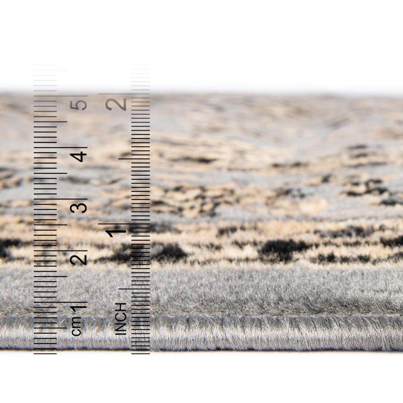 Unique Loom 4' 0 x 4' 0 Sialk Hill Washington Gray Area Rug