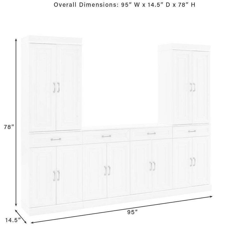 3pc Stanton Sideboard and Pantry Set White - Crosley: Home Office Storage, Traditional Farmhouse Design