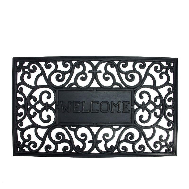 Festive Scrollwork Welcome Outdoor Coir Door Mat 18" x 30"