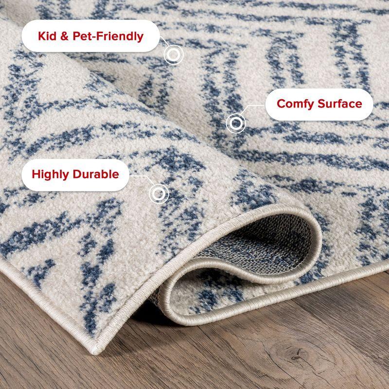 Nuloom Rosanne Chevron 7x9 Indoor Area Rug for Living Room Bedroom Dining Room Kitchen, Blue/Ivory