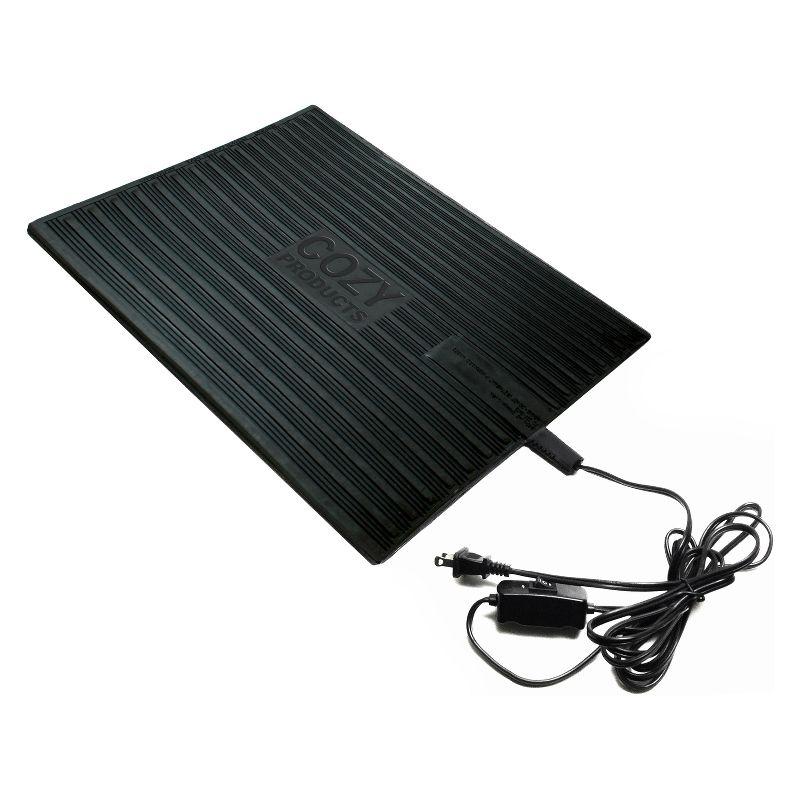 Cozy Products 16"X36" Electra Floor Heating Mat: Indoor Electric Heated Rubber Mat, Black, 6ft Cord