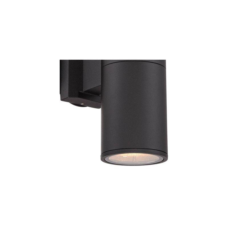 Possini Euro Design Ellis Modern Outdoor Wall Light Fixture Black Cylinder Up Down 11 3/4" for Post Exterior Light Barn Deck Post Light House Porch