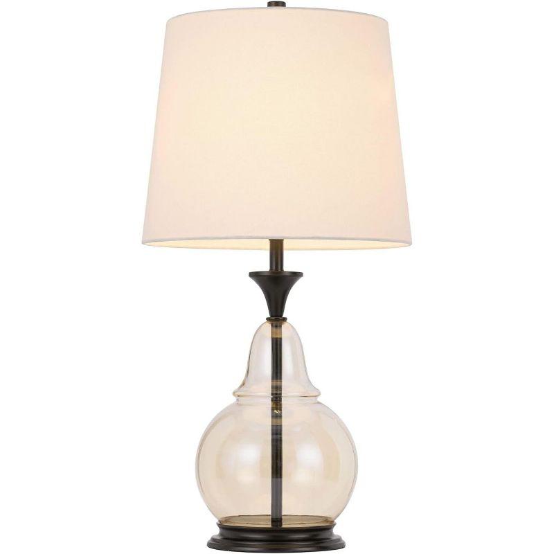 Cal Lighting 150W 3 way Kittery glass table lamp with hardback fabric shade