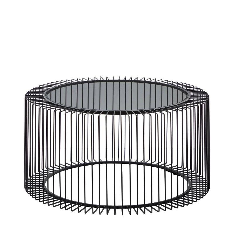 Contemporary Metal Coffee Table Black - Olivia & May: Modern Glass Top, No Assembly Required