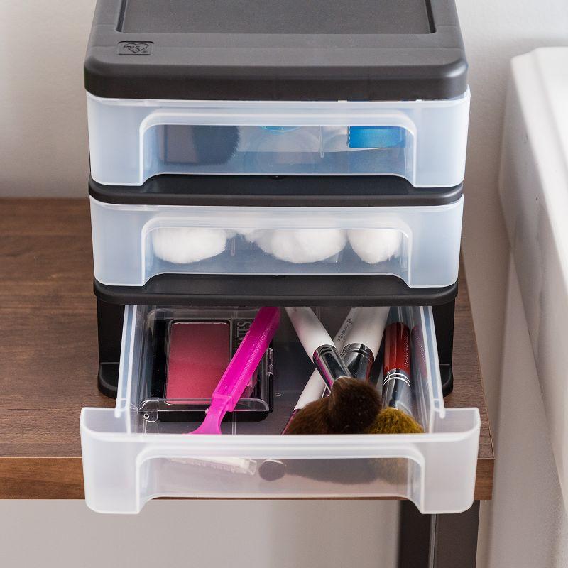 IRIS USA Plastic Clear View Desktop Organizer with Drawers