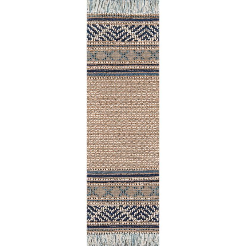 Joss & Main Alberta Geometric Handmade Flatweave Beige/Blue Area Rug & Reviews | Joss & Main