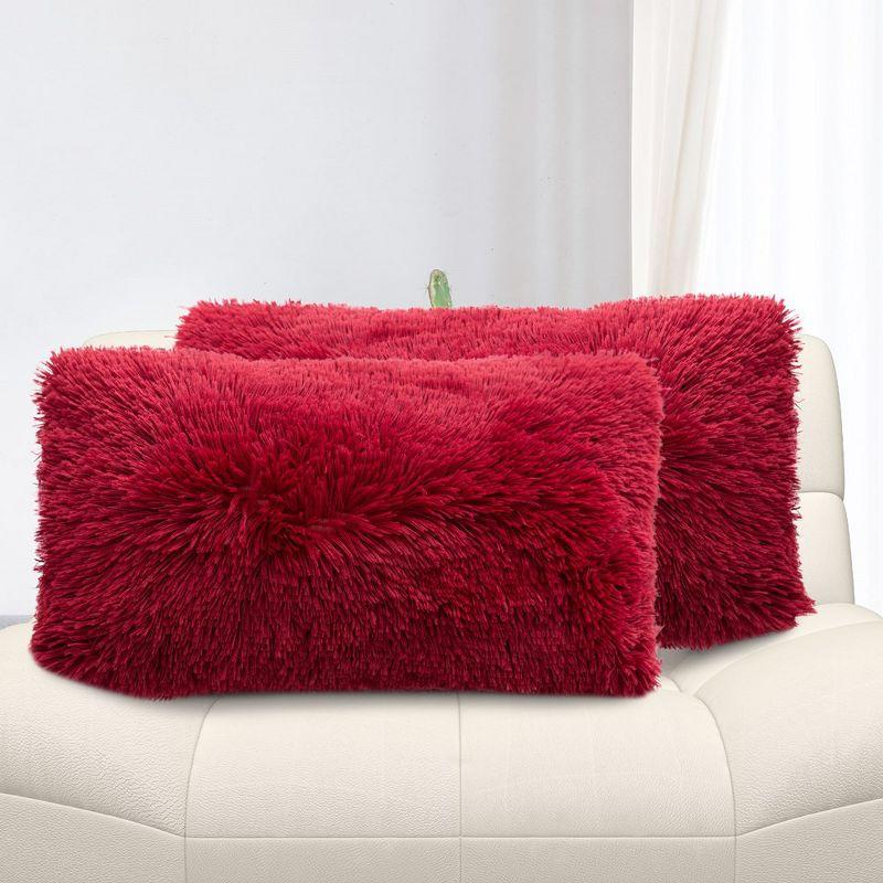 Cheer Collection Faux Fur Throw Pillow