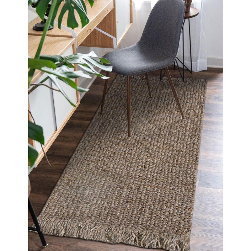 Unique Loom 2' 7 x 6' 1 Chunky Jute  Runner Rug