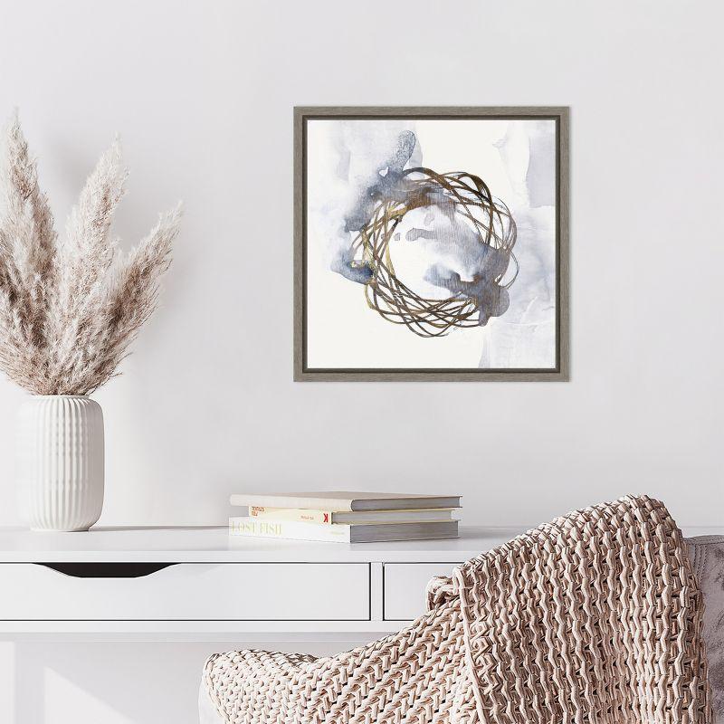 Amanti Art Einstein Atom II by Eva Watts Canvas Wall Art Print Framed 16 x 16-in.