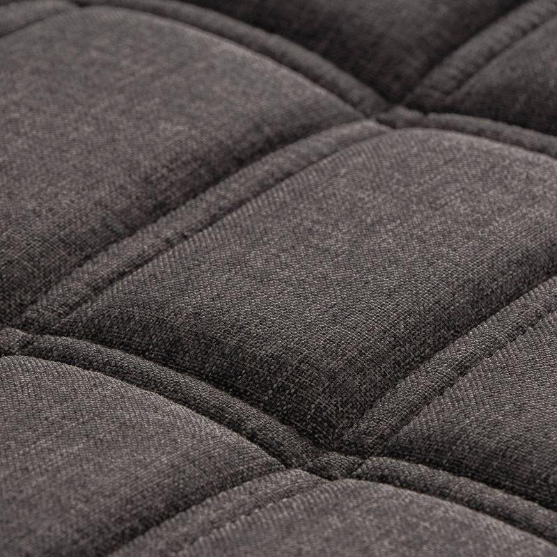 California Fabric Tufted Bench Dark Gray - CorLiving: Entryway, Living Room, Foam Padded, Wood Legs