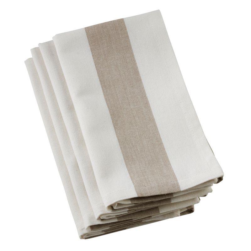 Saro Lifestyle Classic Striped Napkin, 20" Square, Taupe (Set of 4)