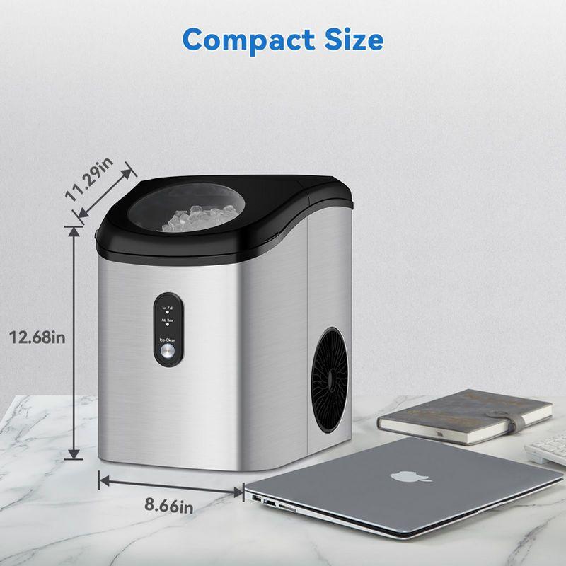 Compact Nugget Ice Maker, 33 lbs/Day Countertop Ice Maker with Soft Chewy Pellet Ice