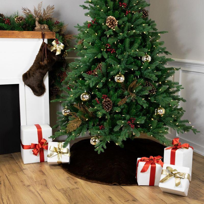 Northlight Mink Faux Fur Christmas Tree Skirt - 48" - Brown
