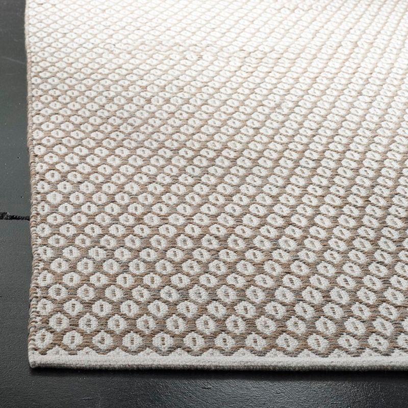 Coastal Charm Beige & Ivory Geometric Flat-Woven Wool-Cotton Rug - 3' x 5'