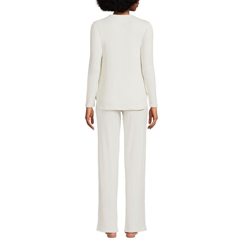 Ivory Ribbed XL 2-Piece Pajama Set with Pockets