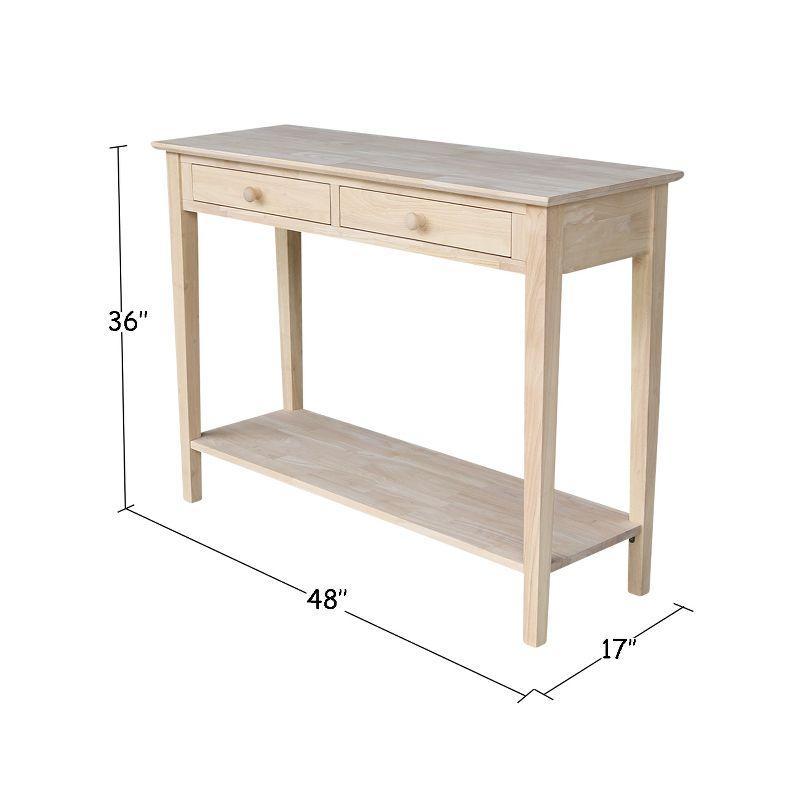 International Concepts Spencer Server-Wood: Hardwood Entryway Table with Drawers & Fixed Shelf