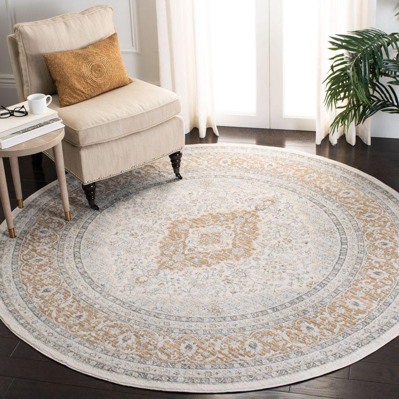 Isabella ISA919 Power Loomed Area Rug - Cream/Beige - 4' round - Safavieh.