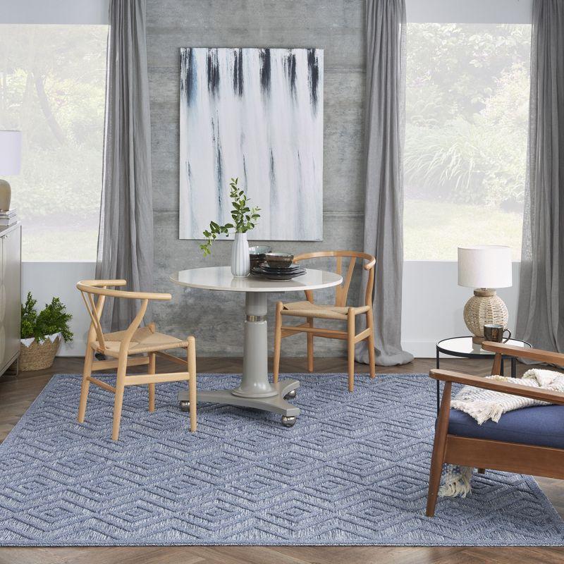 Nourison Versatile 8' x 10' Denim Blue Indoor Outdoor Rug