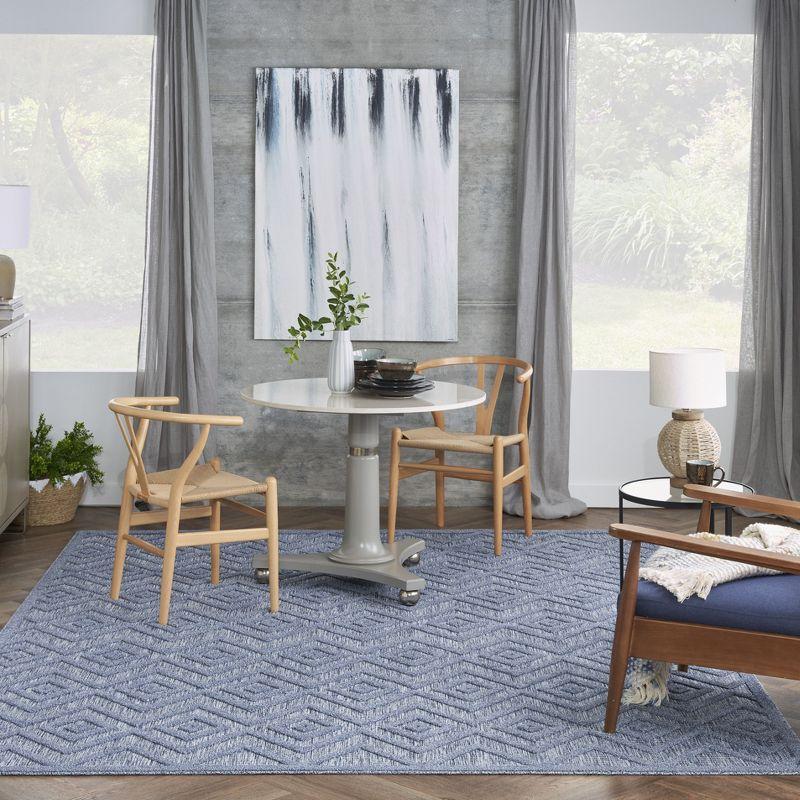 Nourison Versatile Solid Diamond Indoor Outdoor Flatweave Area Rug