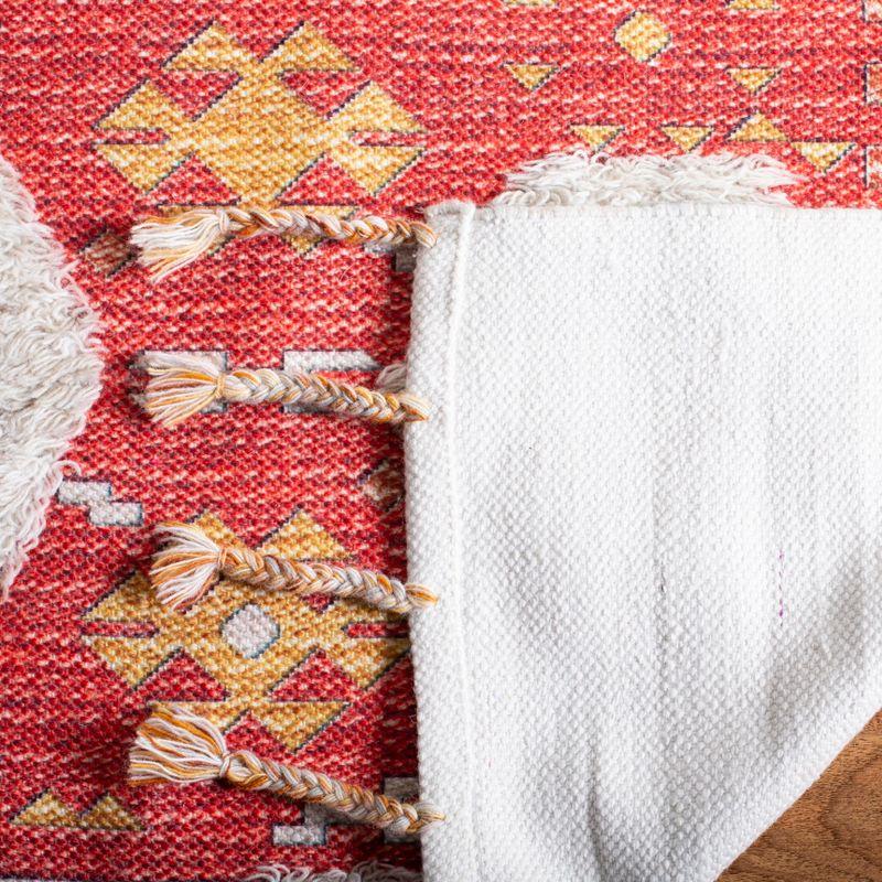 Saffron SFN105 Hand Loomed Indoor Area Rug - Rust/Beige - 5'x8' - Safavieh