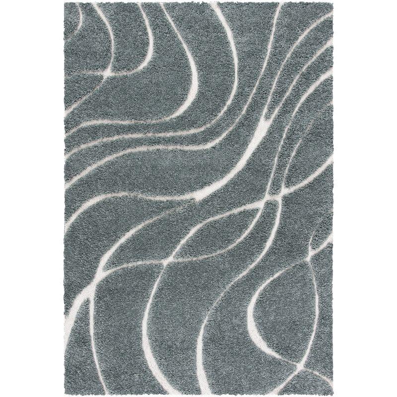 Florida Shag SG471 Power Loomed Indoor Area Rug - Grey Sage/Ivory - 9'x12' - Safavieh