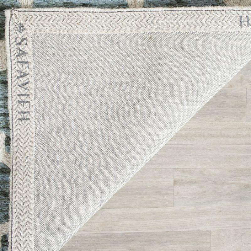 Himalaya HIM121 Hand Loomed Area Rug - Turquoise/Ivory - 5'x8' - Safavieh.