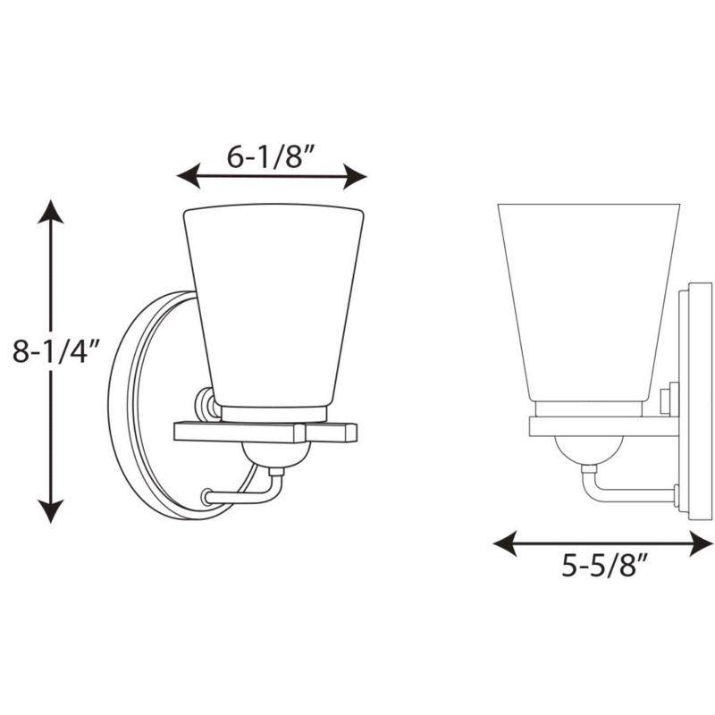 Polished Chrome 1-Light Wall Sconce with Etched Glass Shade