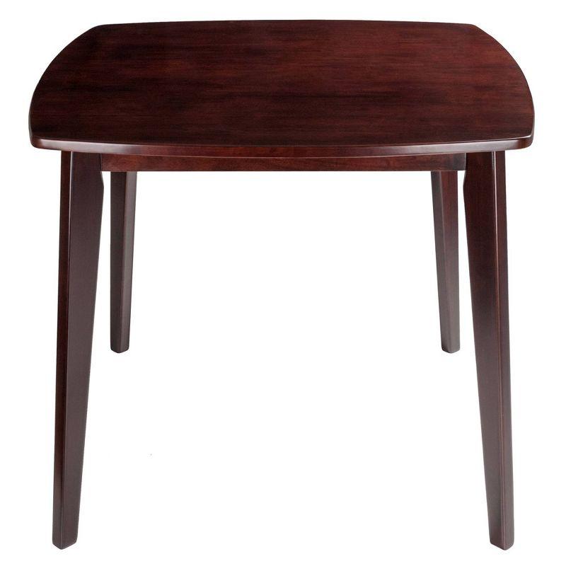 Pauline Dining Table Walnut - Winsome: Solid Wood, Square Shape, Seats 4