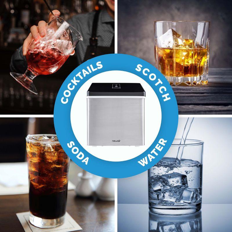 Newair Countertop Clear Ice Maker, 40 lbs. of Ice a Day with Easy to Clean BPA-Free Parts, Perfect for Cocktails, Scotch, Soda and More