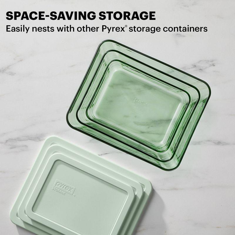 Green Glass Rectangle Meal Prep Storage Set with Lids