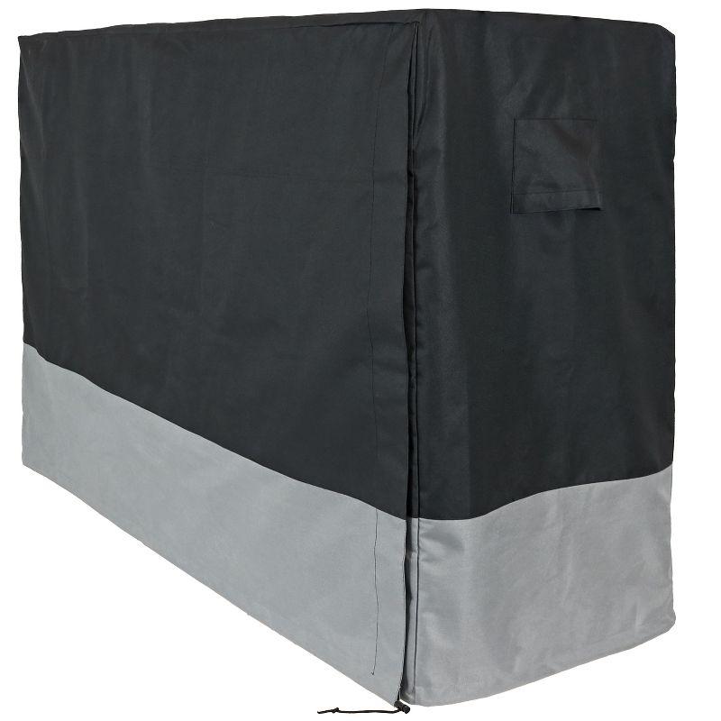 Gray and Black Heavy-Duty Polyester Firewood Rack Cover