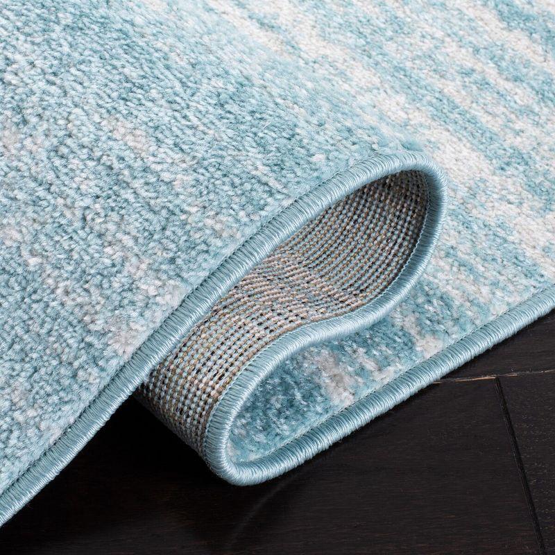 Adirondack ADR113 Machine Made Indoor Area Rug - Aqua/Ivory - 6'-7"x6'-7" - Safavieh