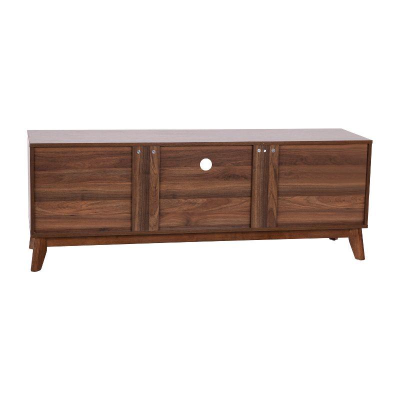 Flash Furniture Hatfield Mid-Century Modern TV Stand for up to 64 inch TV's - Media Center with Adjustable Center Shelf and Dual Soft Close Doors