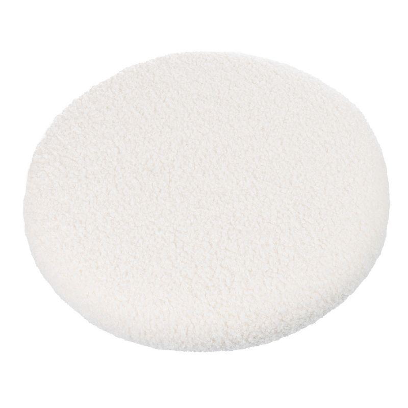 Lavish Home Round Ottoman with Removable Top for Storage (White)