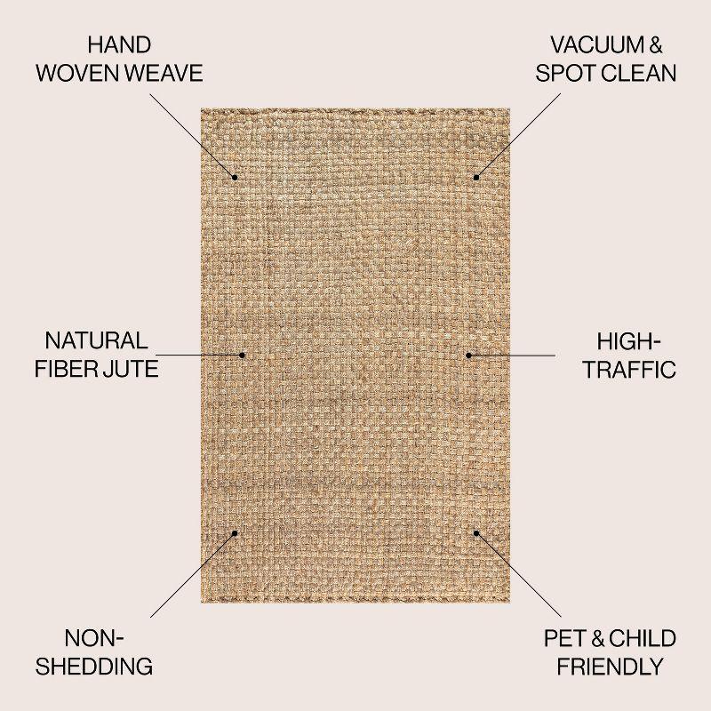 5'x8' Estera Hand Woven Boucle Chunky Jute Area Rug, Natural - JONATHAN Y