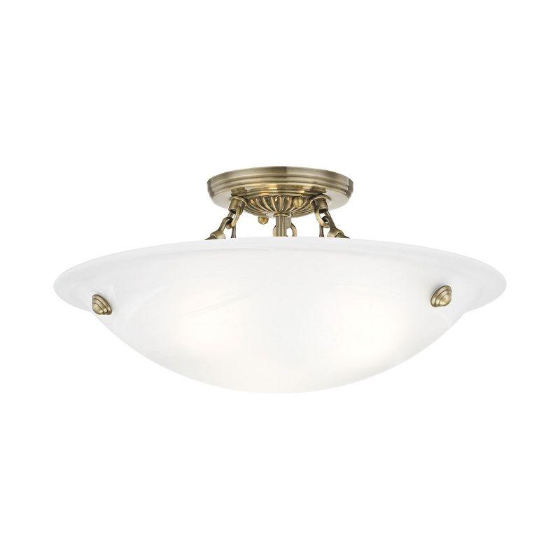 Livex Lighting Oasis 3 - Light Flush Mount in  Antique Brass
