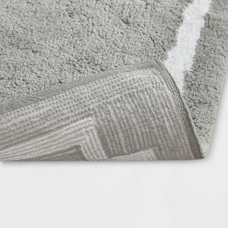 Evan 40" x 24" Gray Cotton Tufted Bath Rug