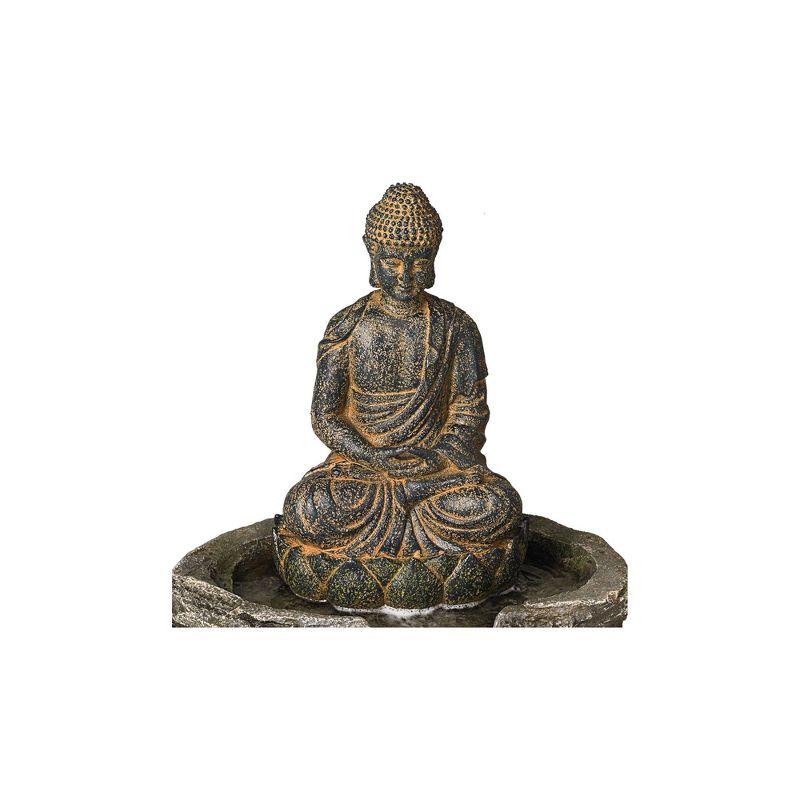 John Timberland Rustic Zen Buddha Outdoor Floor Water Fountain with Light LED 21" High Sitting for Yard Garden Patio Deck Home