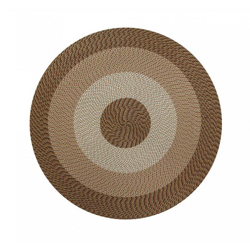 72" x 72" Country Stripe Collection Straw Stripe Reversible Indoor Area Utility Round Rug - Better Trends