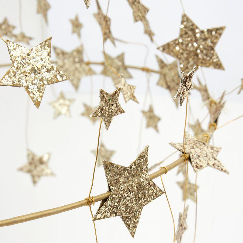 Meri Meri Gold Sparkle Star Chandelier (Pack of 1)