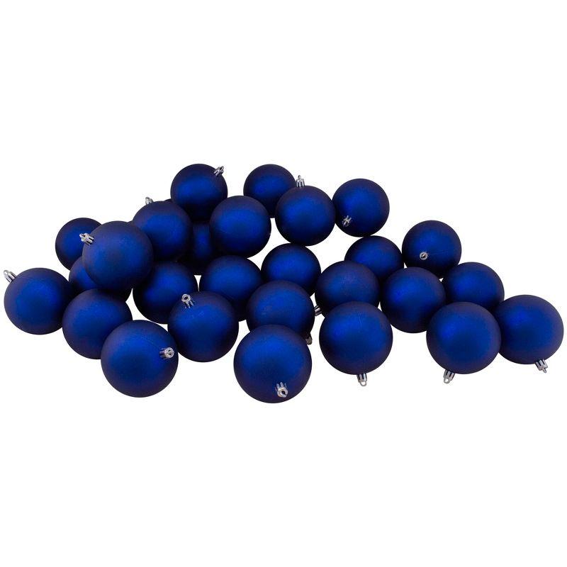 32-Piece Royal Blue Shatterproof Matte Christmas Ball Ornaments