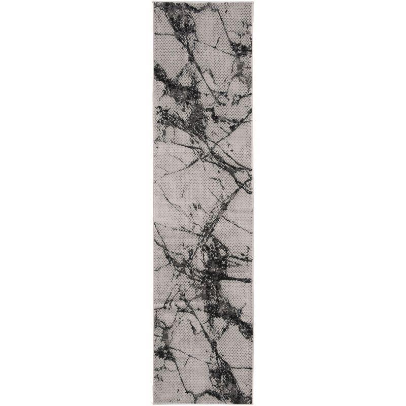 Lurex LUR187 Power Loomed Runner Rug - Grey/Black - 2'x8' - Safavieh