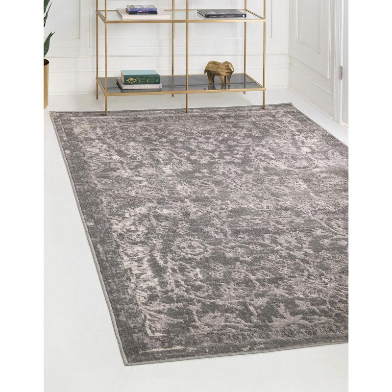 Unique Loom Portland Collection Area Rug - Albany (9'  x 12' Rectangle Gray/Ivory)