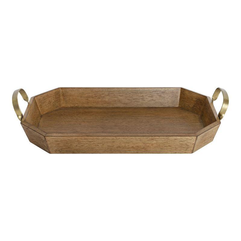 Kate and Laurel Atchison Tray, 21x12, Brown