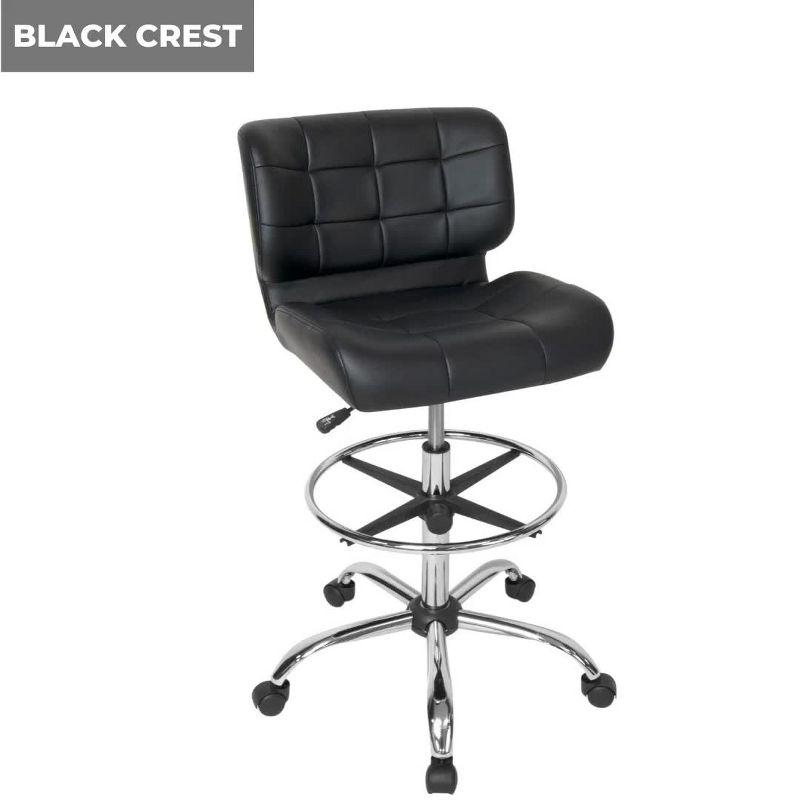 Riviera Drafting Chair - Black: Mesh Back, Adjustable Height, Footring, Home Office & Studio Comfort
