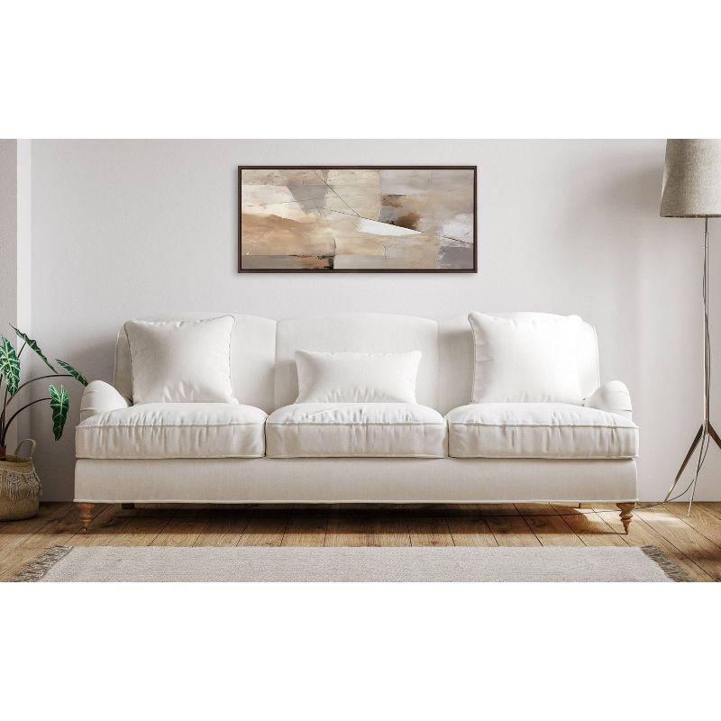 Kate & Laurel All Things Decor 18"x40" Sylvie Contemporary Neutral Textured Abstract Framed Canvas by The Creative Bunch Studio Brown