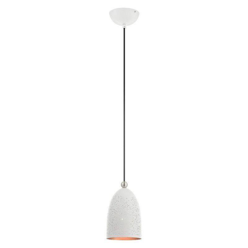 Livex Lighting Arlington 1 - Light Pendant in  White/Brushed Nickel