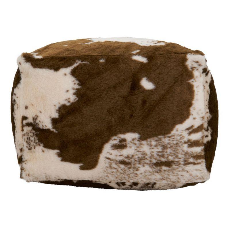 Saro Lifestyle Faux Fur Cow Hide Pouf