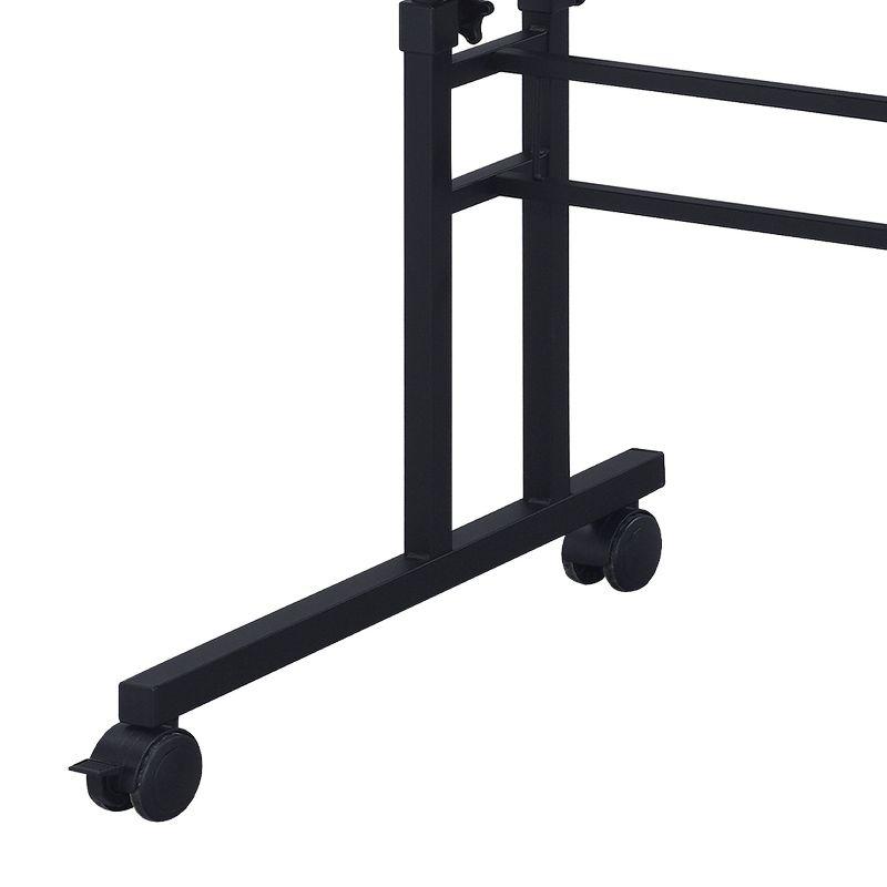 Inbox Zero Mobili Rolling Writing Desk – Height Adjustable with Moveable Shelf & Locking Wheels