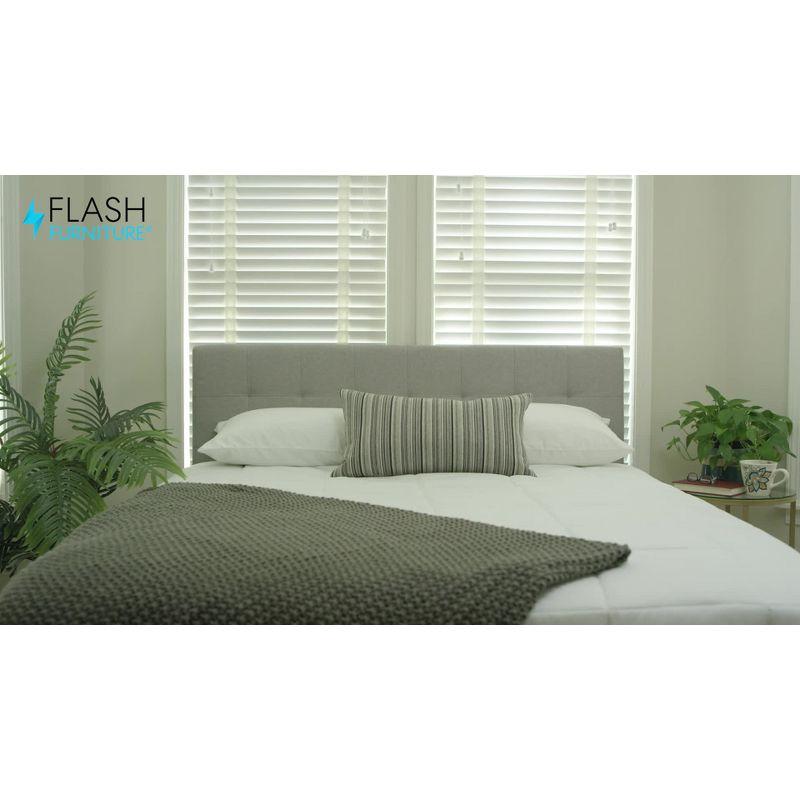 Flash Furniture Bedford Tufted Upholstered King Size Headboard in Beige Fabric